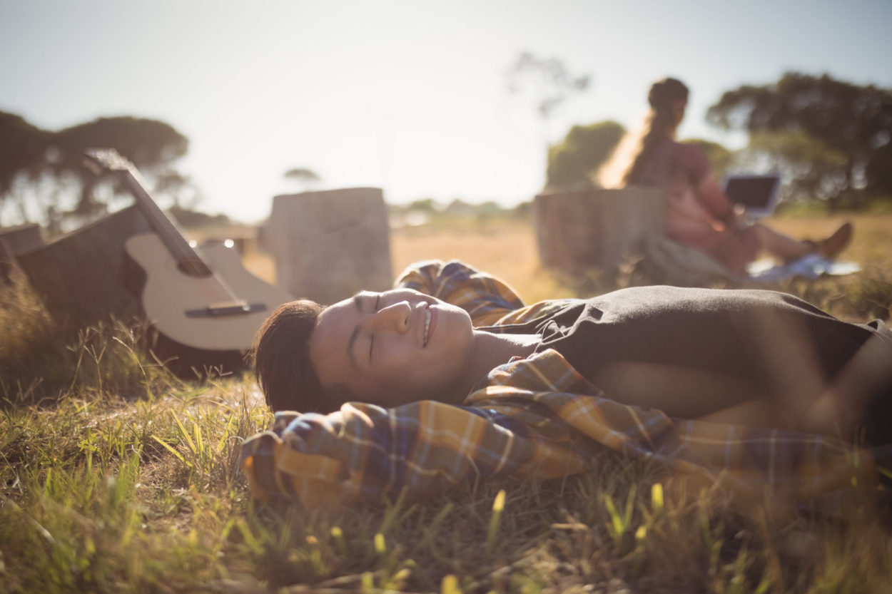 Young man resting